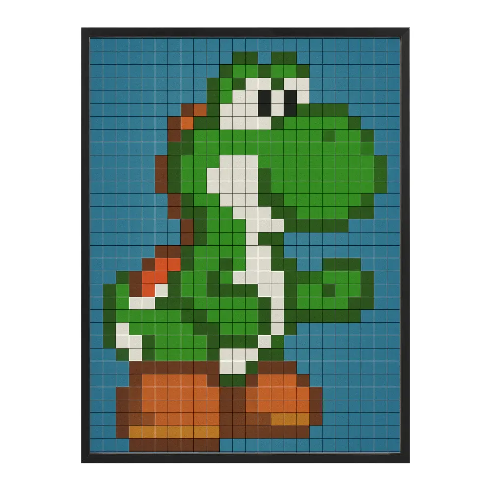 Poster mit Bilderrahmen Yoshi Pixel - verschiedene Formate Interior Design