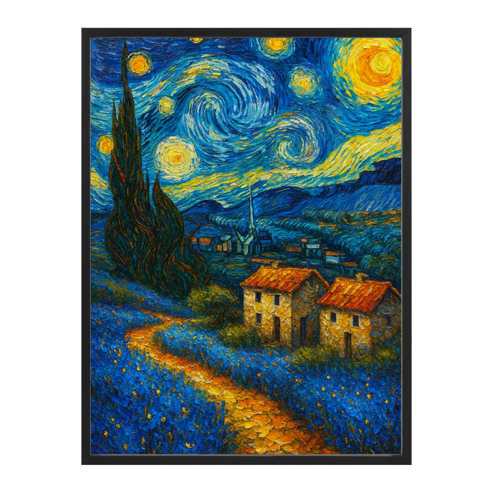 Poster mit Bilderrahmen van Gogh Landschaft - verschiedene Formate