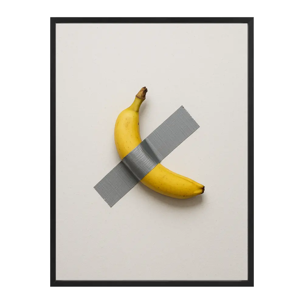 Poster mit Bilderrahmen Banane mit Klebeband - verschiedene Formate Interior Design