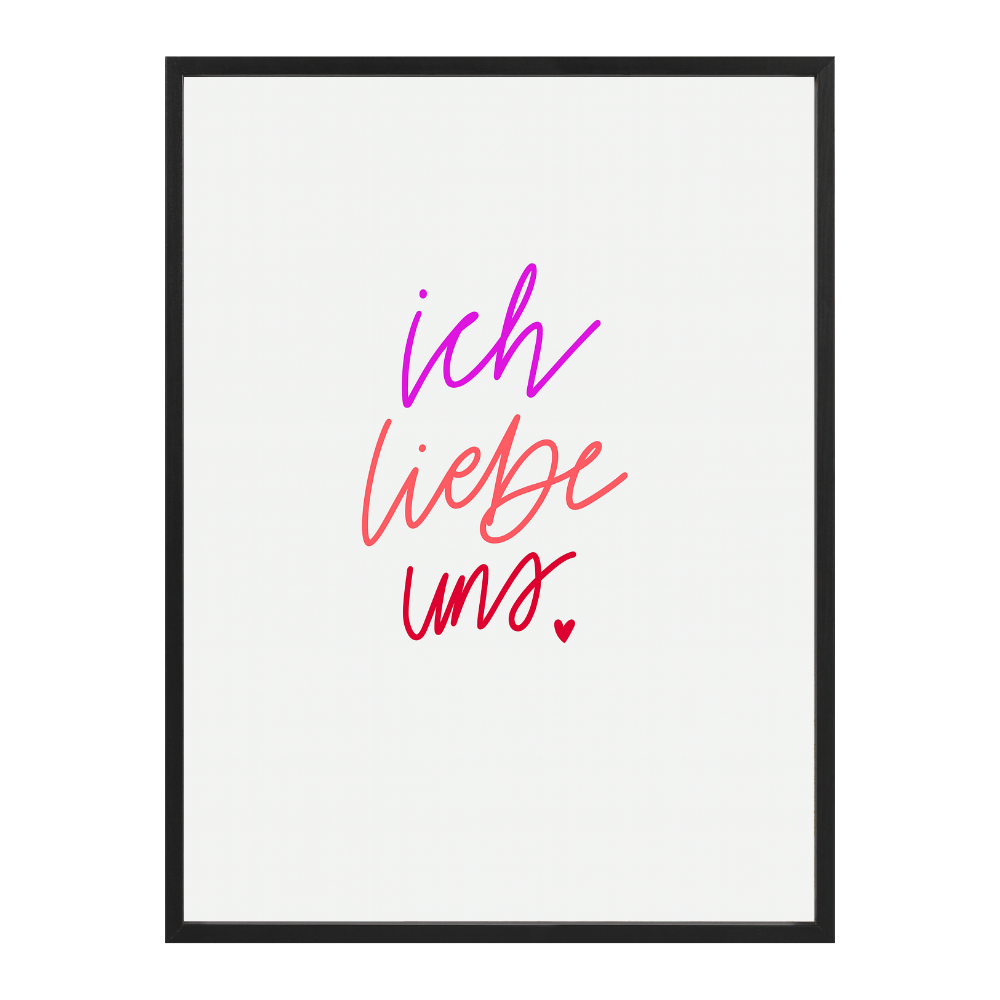 Poster mit Bilderrahmen ich liebe uns - verschiedene Formate