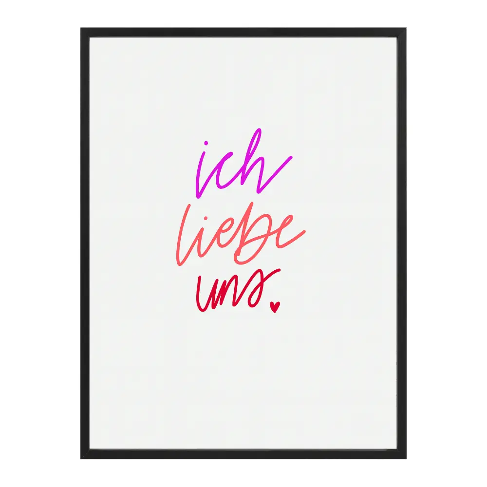 Poster mit Bilderrahmen ich liebe uns - verschiedene Formate Interior Design