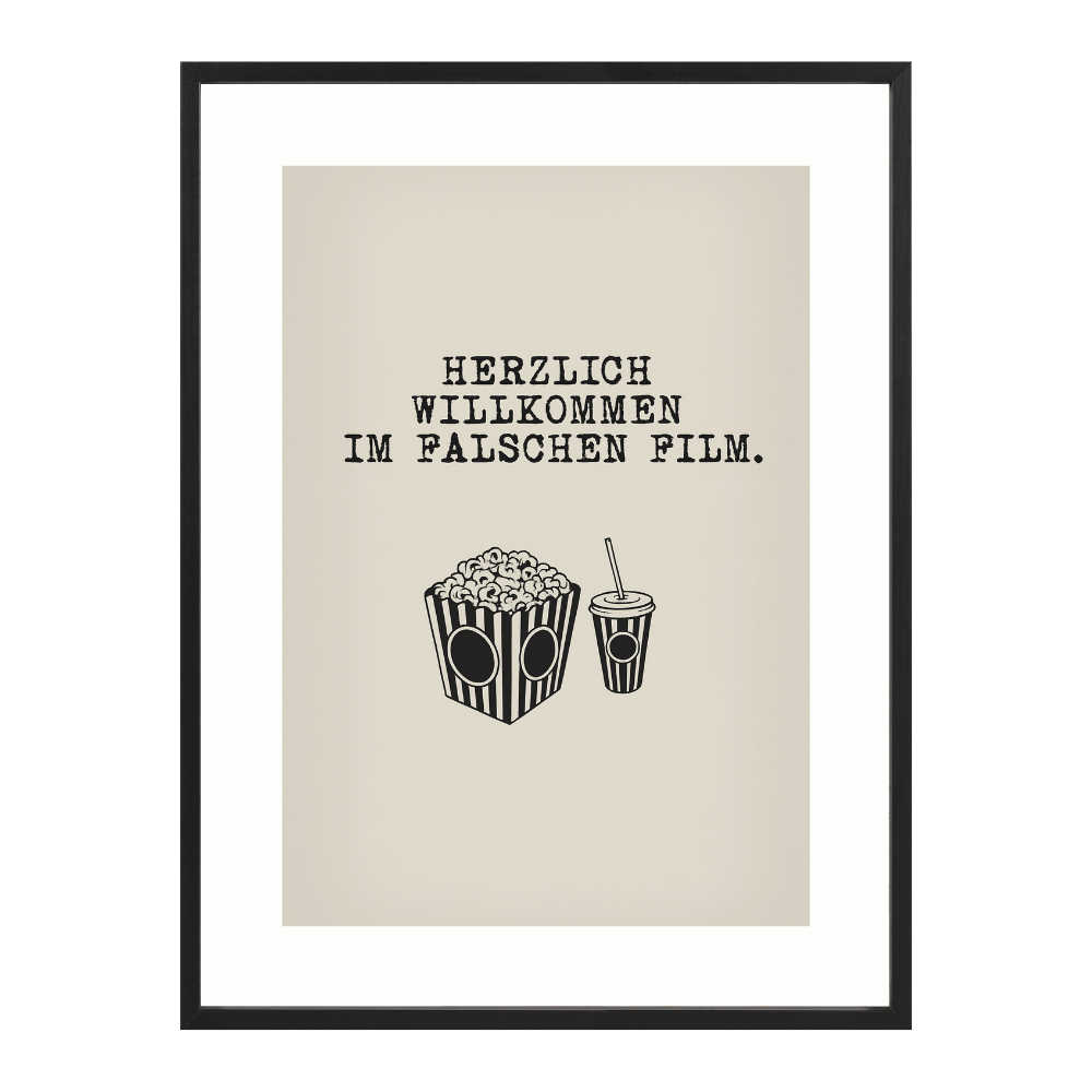 Poster mit Bilderrahmen Falscher Film - verschiedene Formate