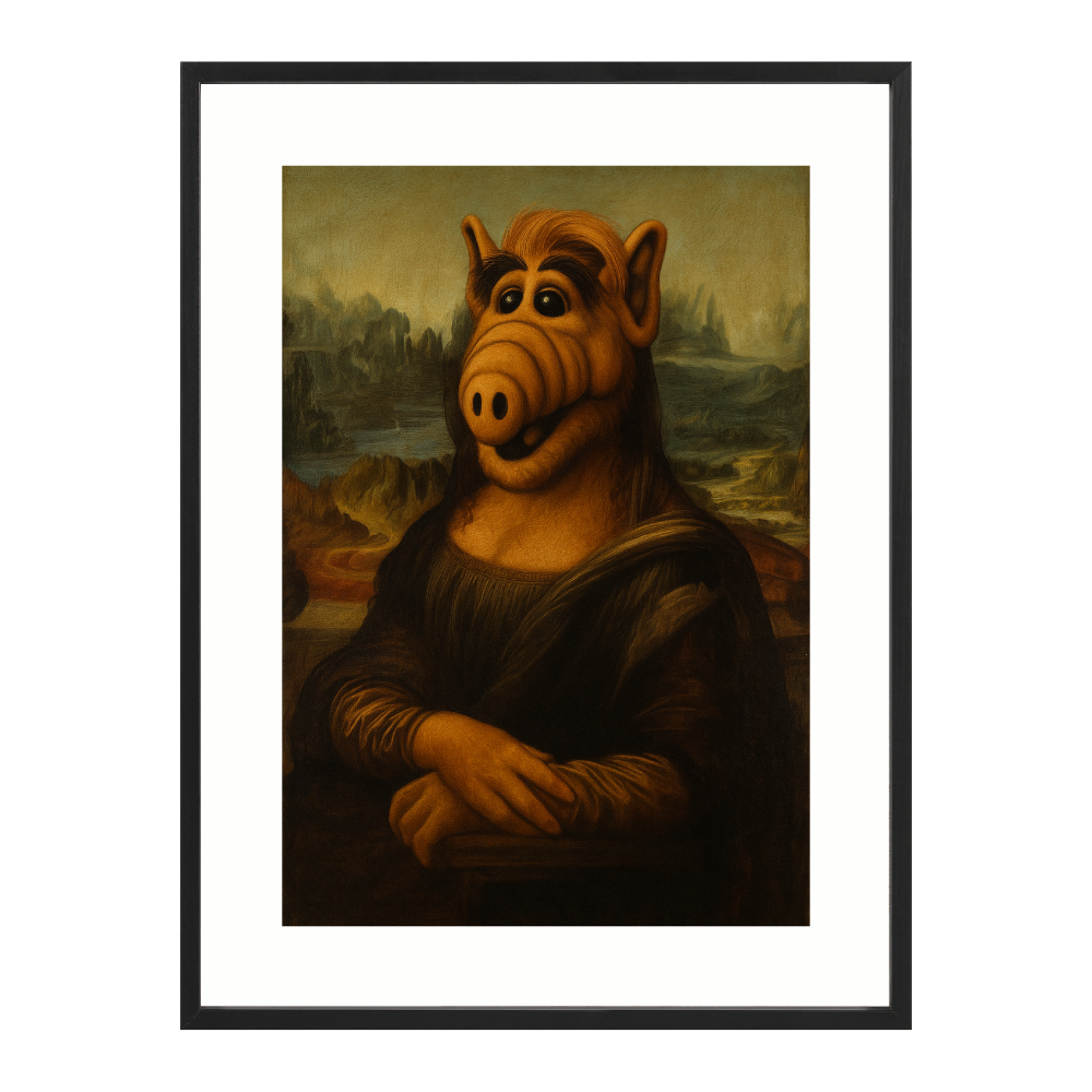 Poster mit Bilderrahmen Mona Lisa Alf - verschiedene Formate