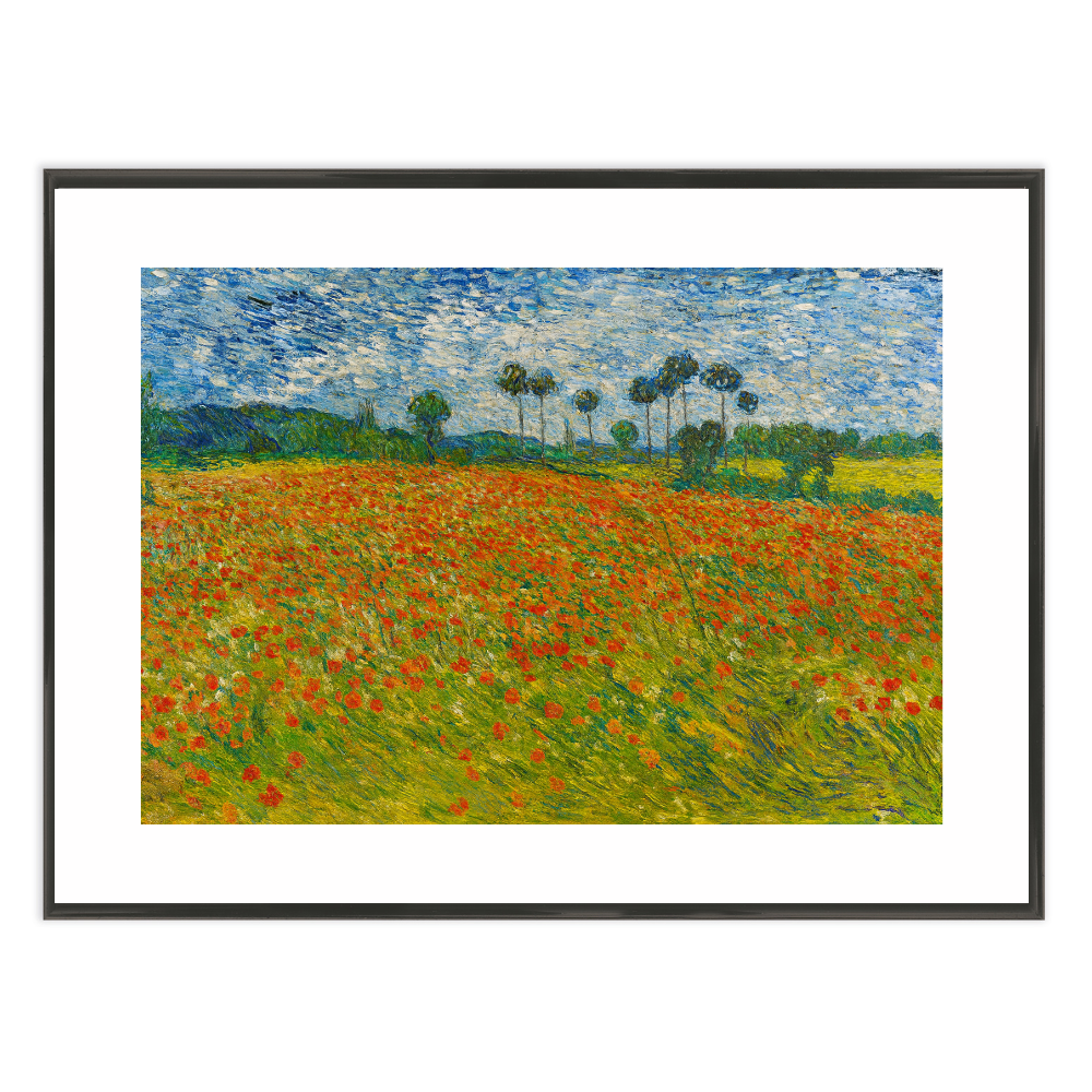 Poster mit Bilderrahmen van Gogh Mohnwiese - verschiedene Formate