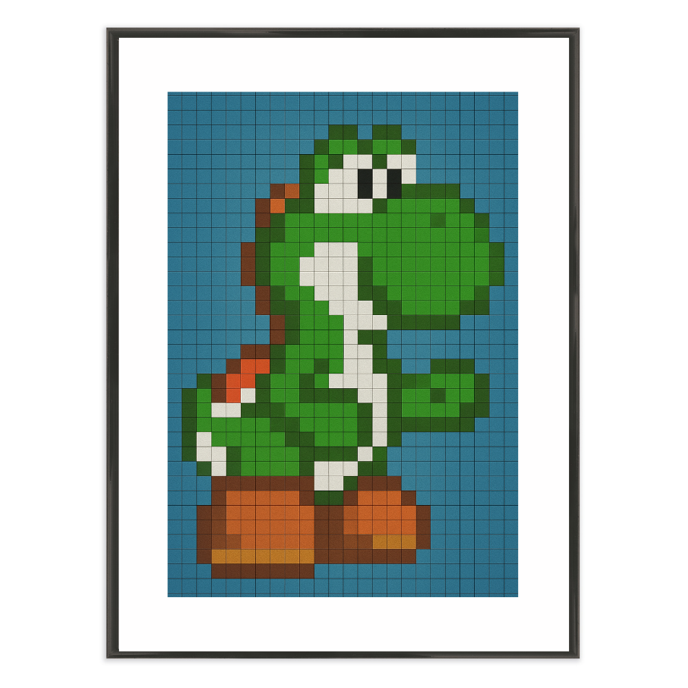 Poster mit Bilderrahmen Yoshi Pixel - verschiedene Formate