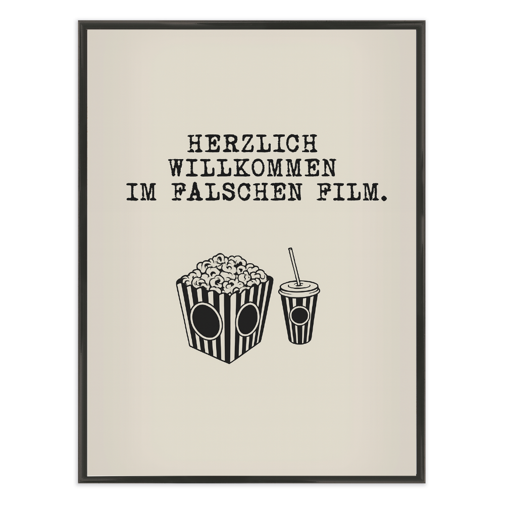 Poster mit Bilderrahmen Falscher Film - verschiedene Formate