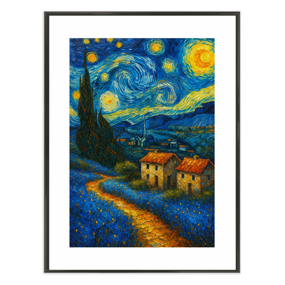 Poster mit Bilderrahmen van Gogh Landschaft - verschiedene Formate