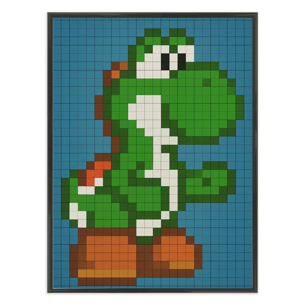 Poster mit Bilderrahmen Yoshi Pixel - verschiedene Formate Interior Design