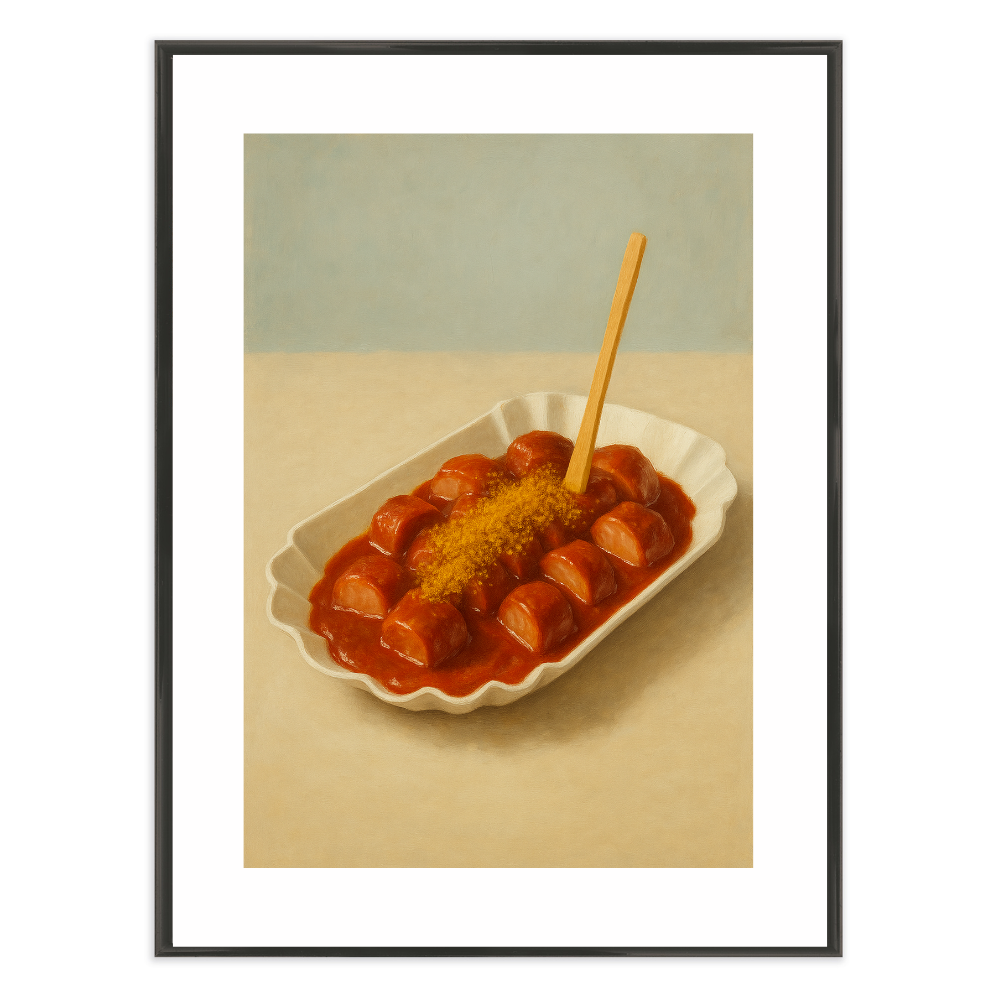 Poster mit Bilderrahmen Currywurst - verschiedene Formate