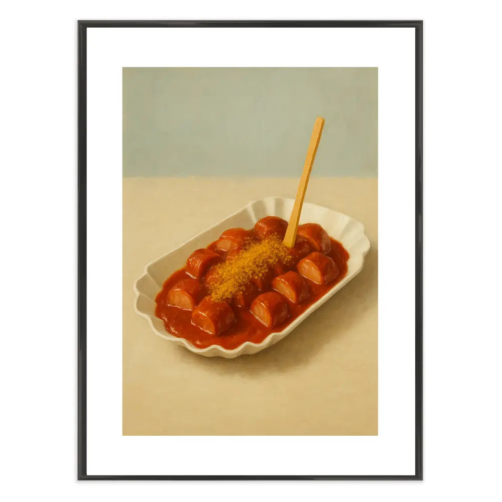 Poster mit Bilderrahmen Currywurst - verschiedene Formate Interior Design