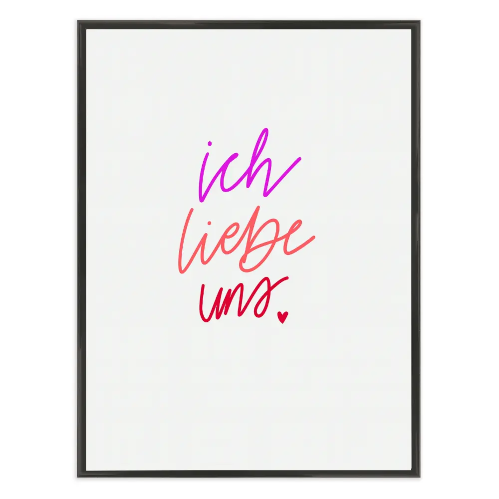 Poster mit Bilderrahmen ich liebe uns - verschiedene Formate Interior Design