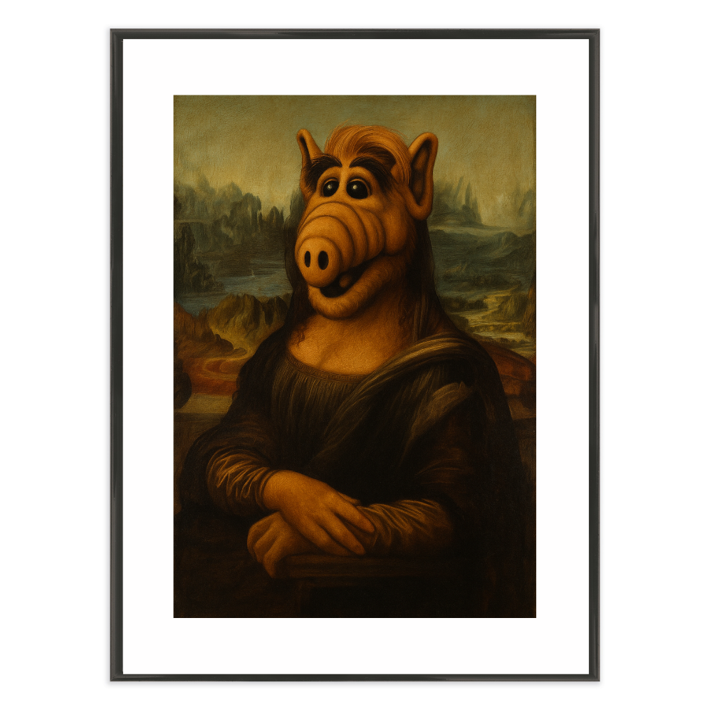 Poster mit Bilderrahmen Mona Lisa Alf - verschiedene Formate