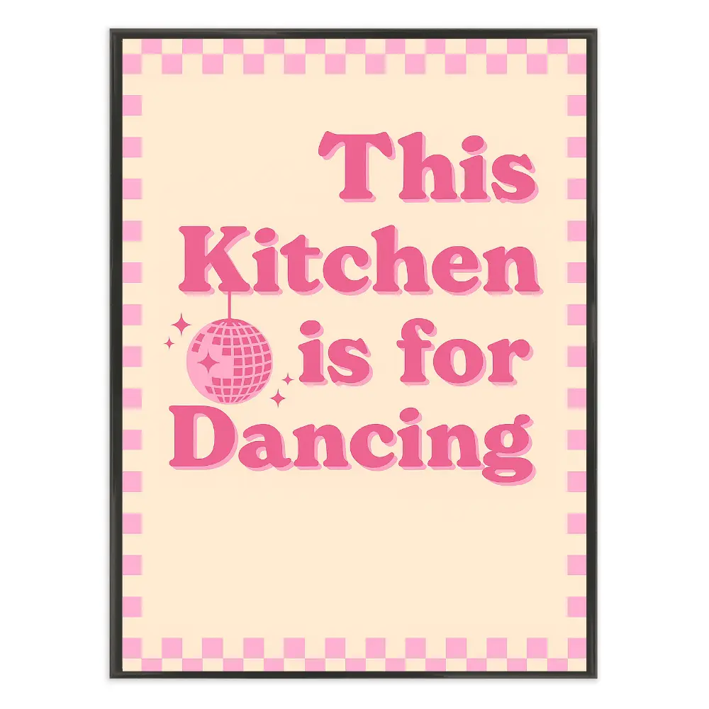 Poster mit Bilderrahmen Dancing Kitchen - inklusive Bilderrahmen Interior Design