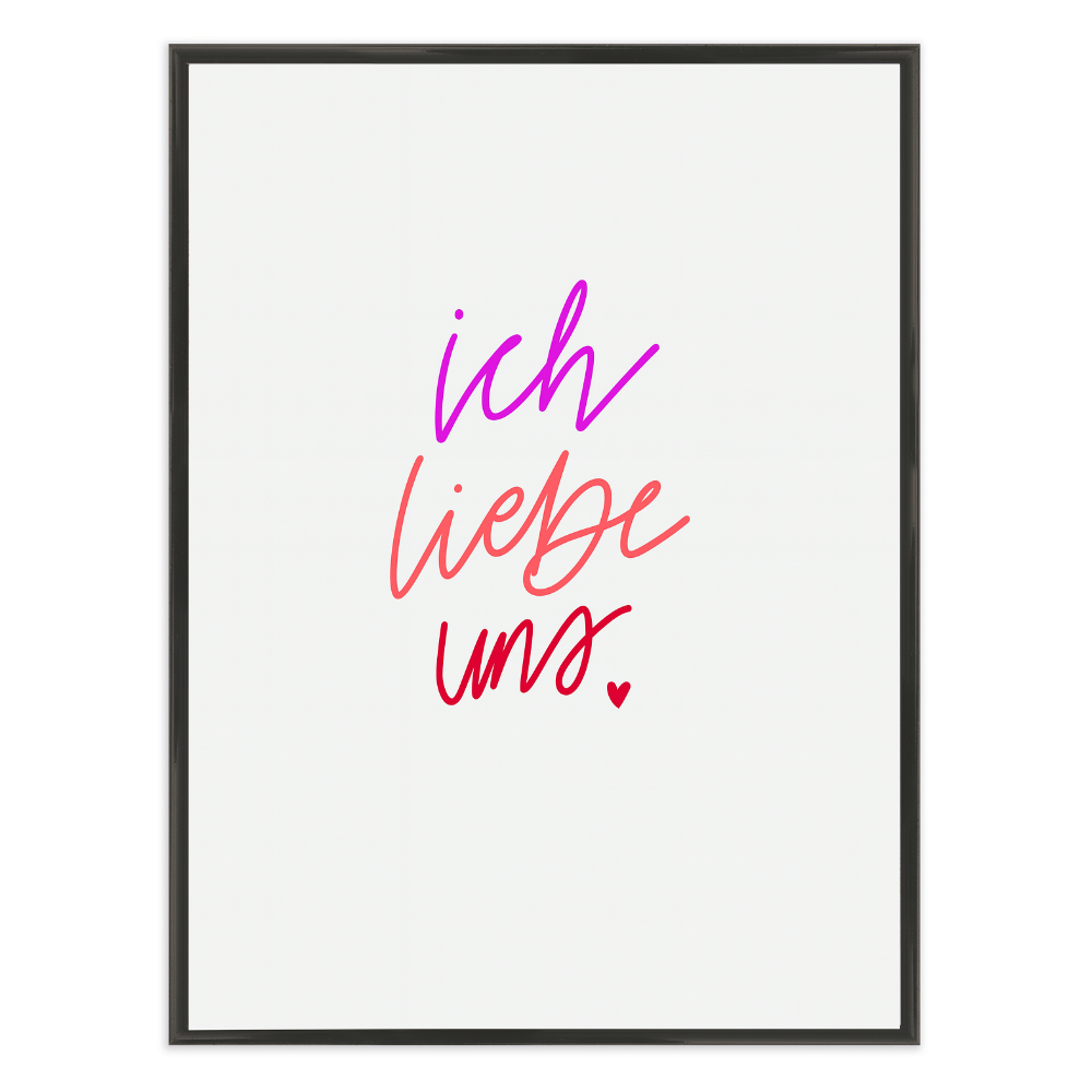 Poster mit Bilderrahmen ich liebe uns - verschiedene Formate