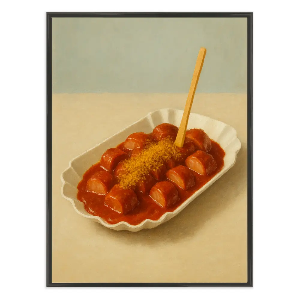 Poster mit Bilderrahmen Currywurst - verschiedene Formate Interior Design