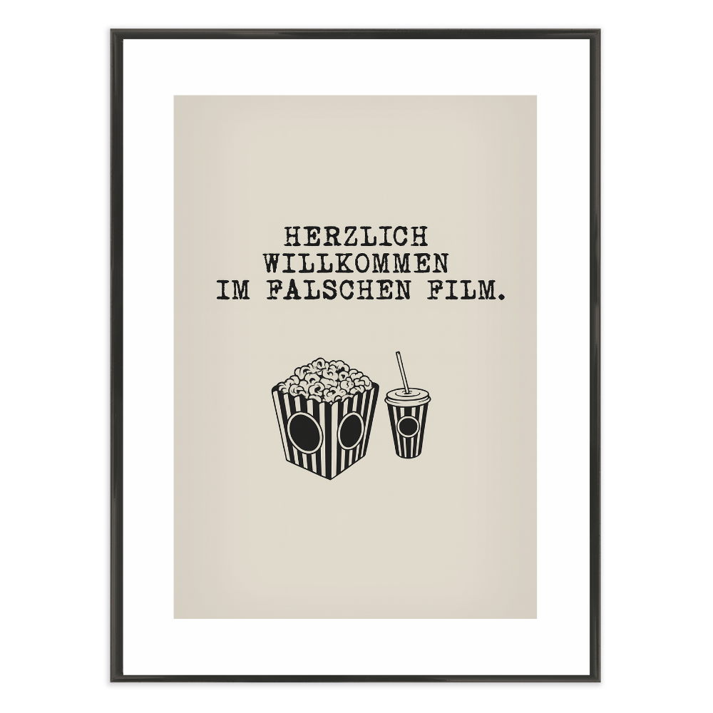 Poster mit Bilderrahmen Falscher Film - verschiedene Formate