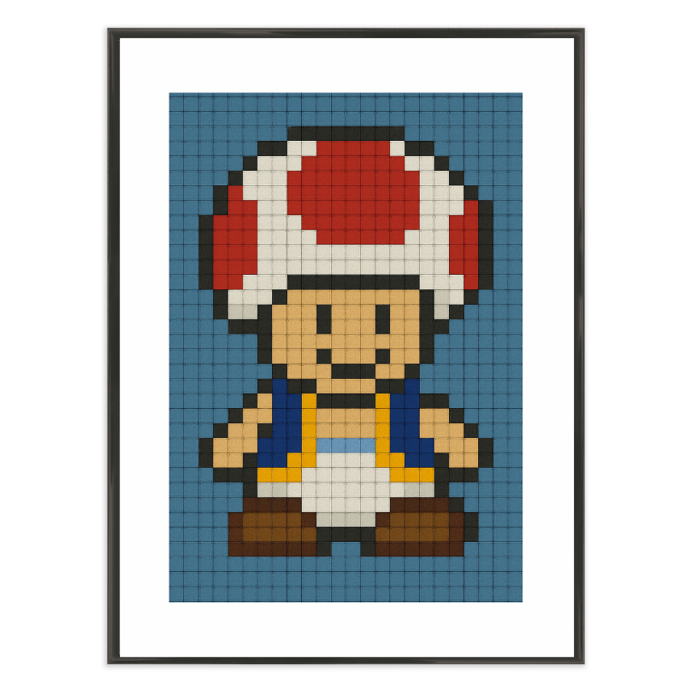 Poster mit Bilderrahmen Toad Pixel - verschiedene Formate