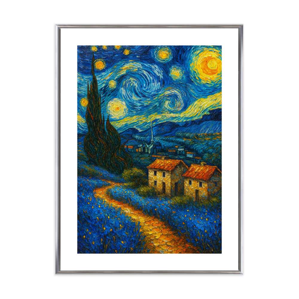 Poster mit Bilderrahmen van Gogh Landschaft - verschiedene Formate