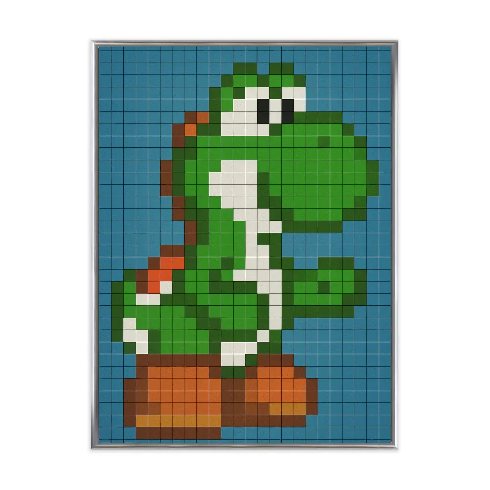 Poster mit Bilderrahmen Yoshi Pixel - verschiedene Formate Interior Design