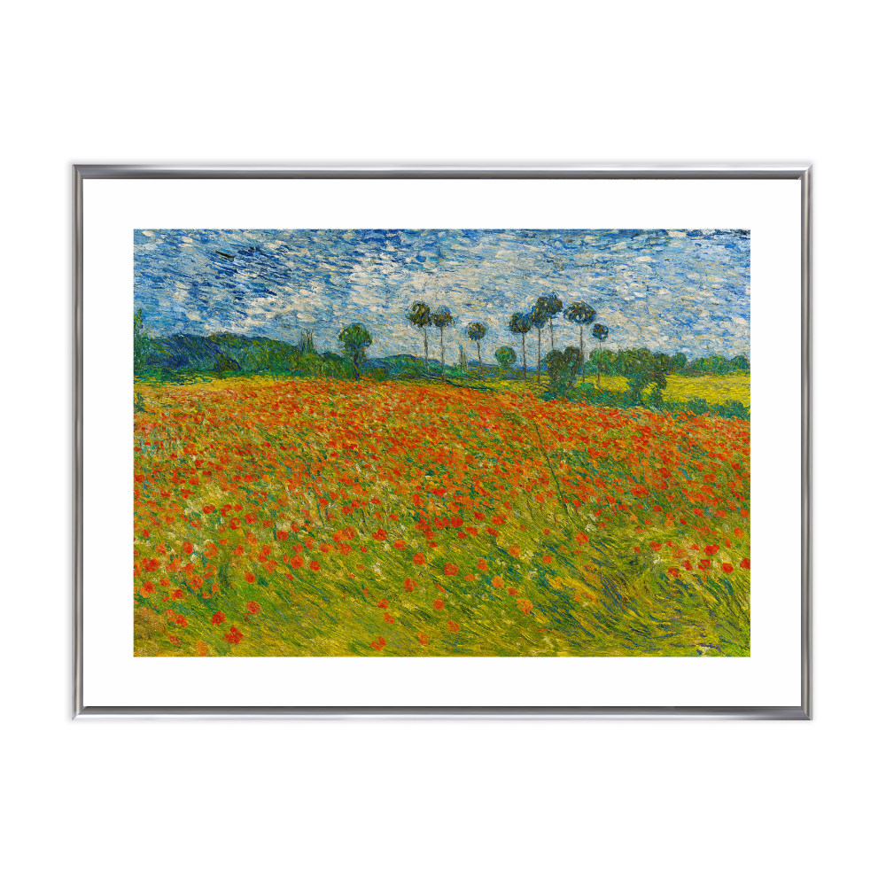 Poster mit Bilderrahmen van Gogh Mohnwiese - verschiedene Formate