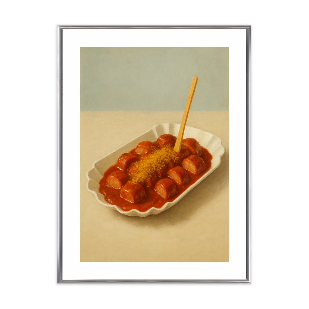 Poster mit Bilderrahmen Currywurst - verschiedene Formate