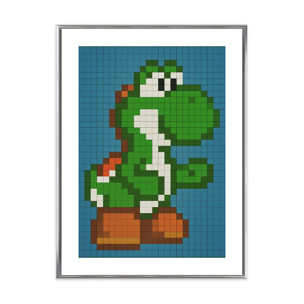 Poster mit Bilderrahmen Yoshi Pixel - verschiedene Formate Interior Design