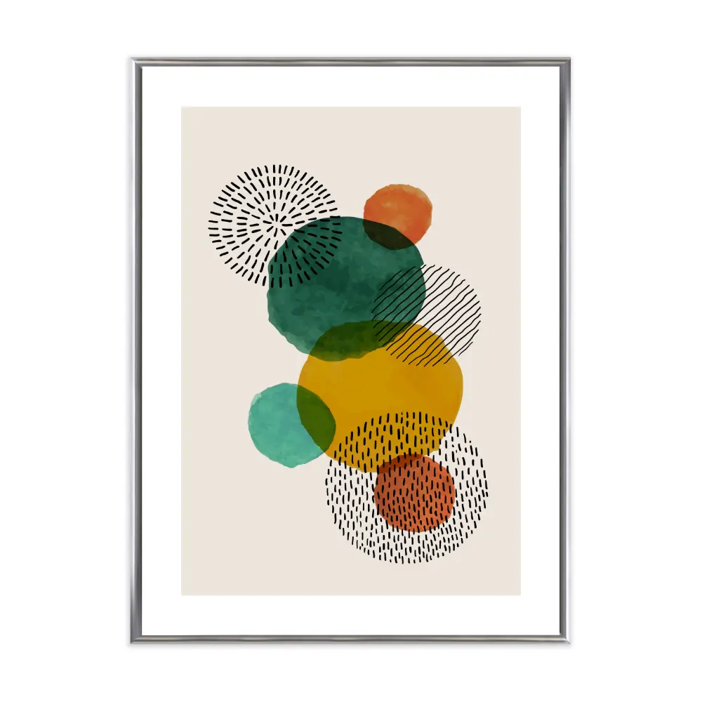 Poster mit Bilderrahmen Kreise - inklusive Bilderrahmen Interior Design