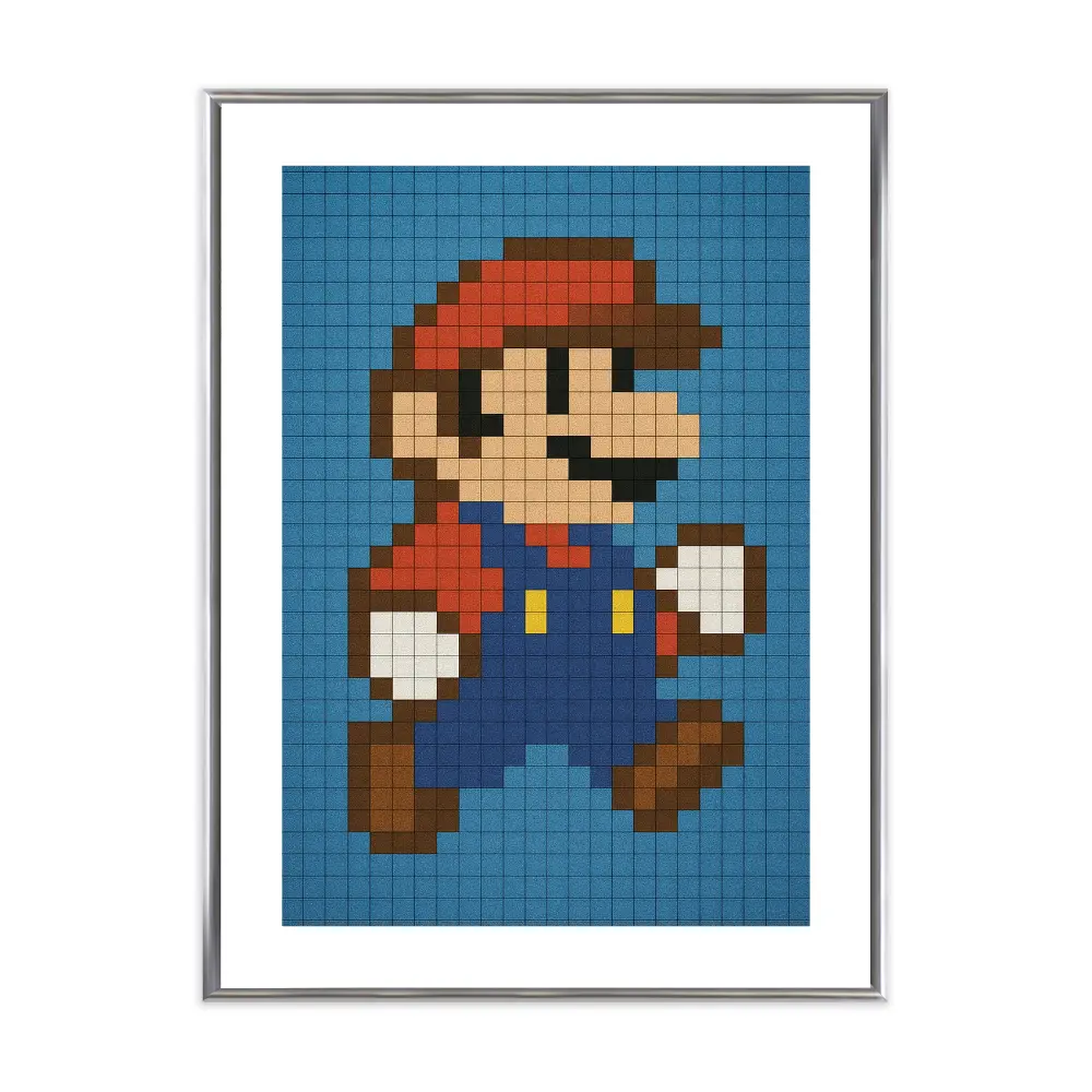 Poster mit Bilderrahmen Super Mario Pixel - inklusive Bilderrahmen Interior Design