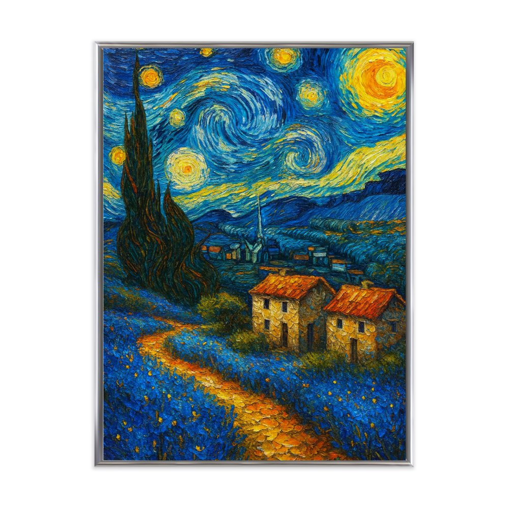 Poster mit Bilderrahmen van Gogh Landschaft - verschiedene Formate