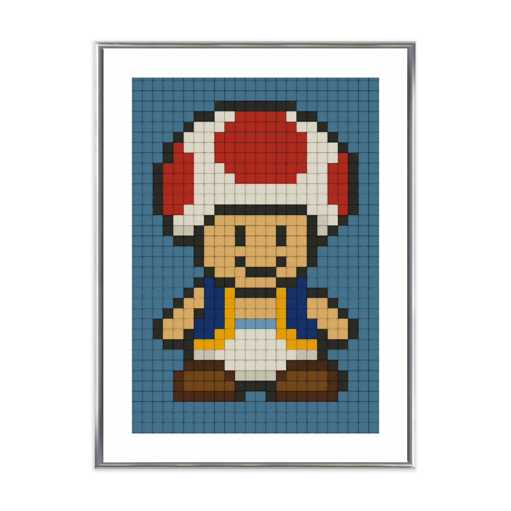Poster mit Bilderrahmen Toad Pixel - verschiedene Formate