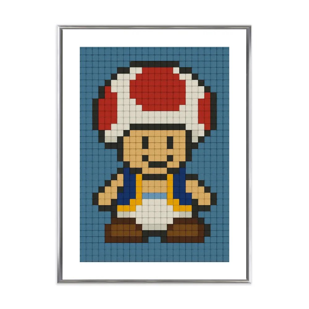 Poster mit Bilderrahmen Toad Pixel - verschiedene Formate Interior Design