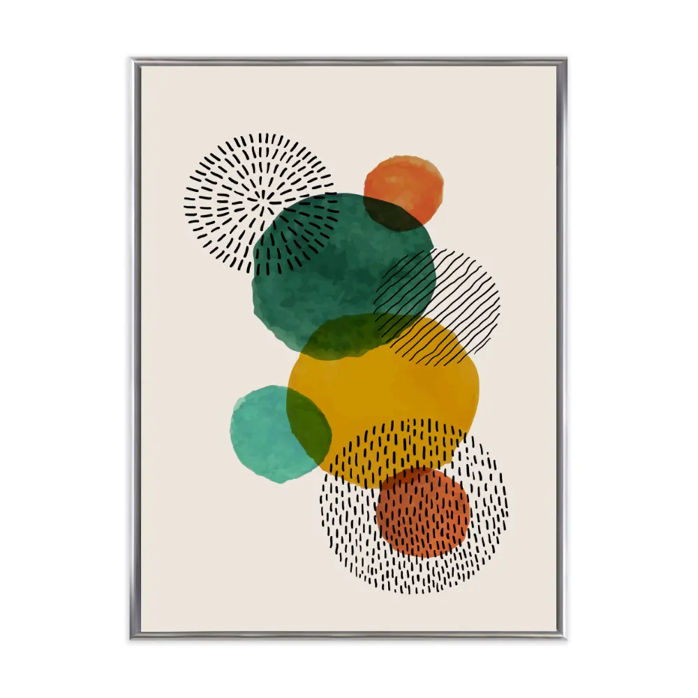 Poster mit Bilderrahmen Kreise - inklusive Bilderrahmen Interior Design