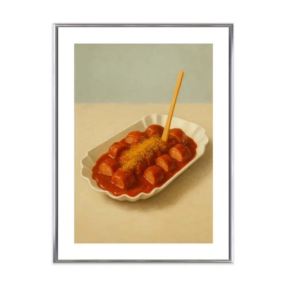 Poster mit Bilderrahmen Currywurst - verschiedene Formate Interior Design