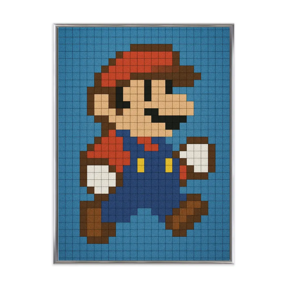 Poster mit Bilderrahmen Super Mario Pixel - inklusive Bilderrahmen Interior Design