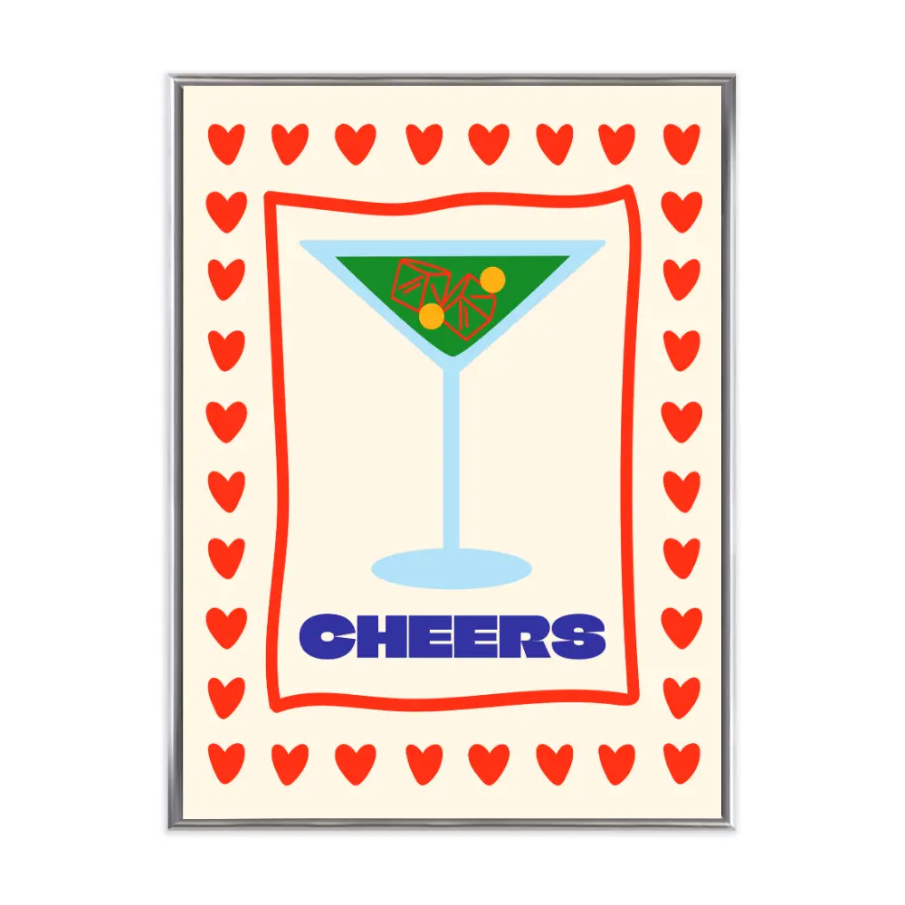 Poster mit Bilderrahmen Cheers - verschiedene Formate Interior Design