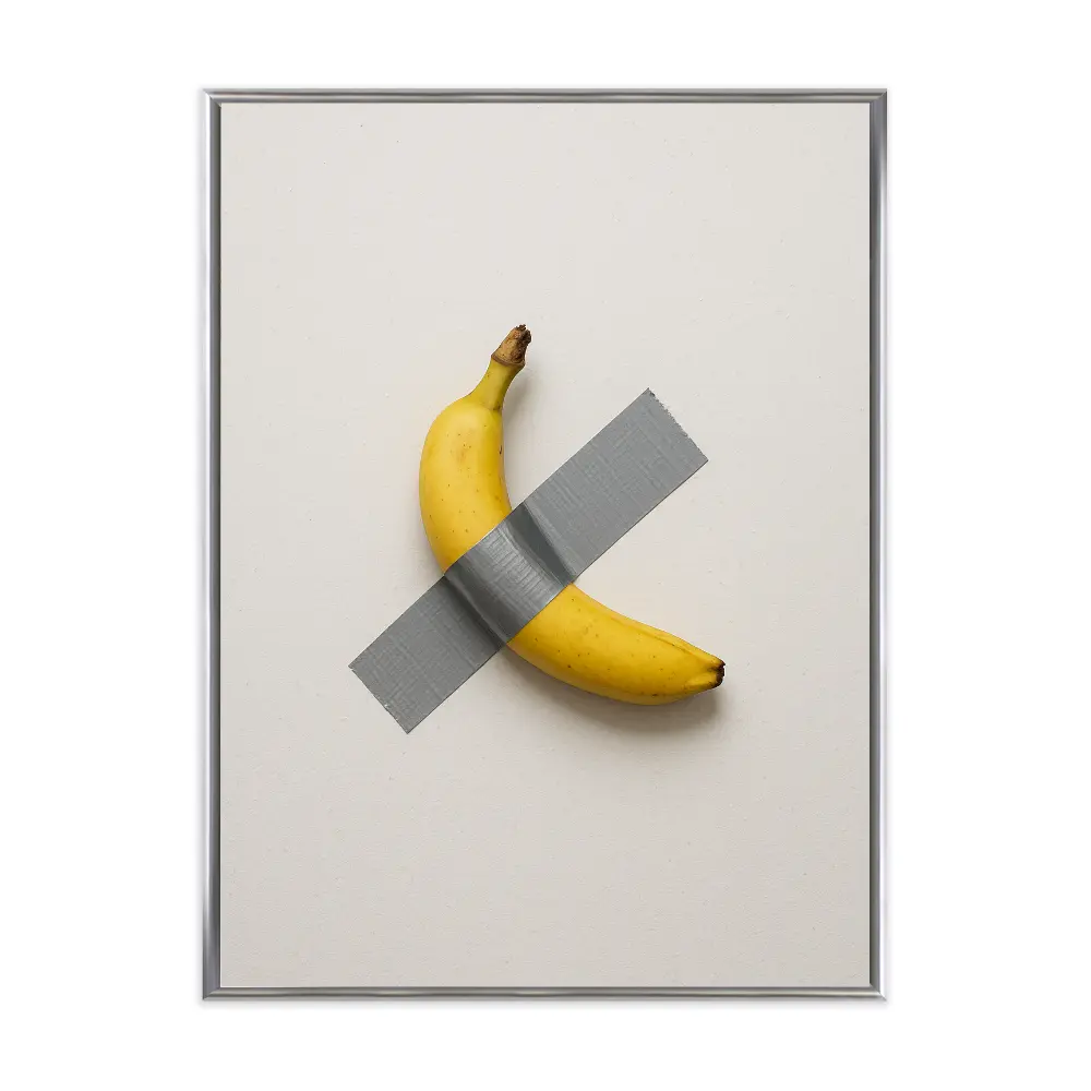 Poster mit Bilderrahmen Banane mit Klebeband - verschiedene Formate Interior Design