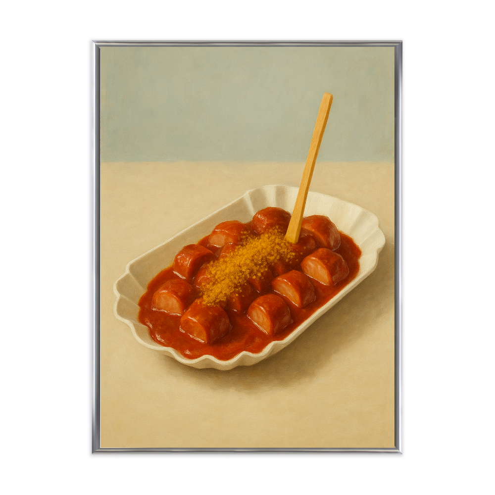 Poster mit Bilderrahmen Currywurst - verschiedene Formate
