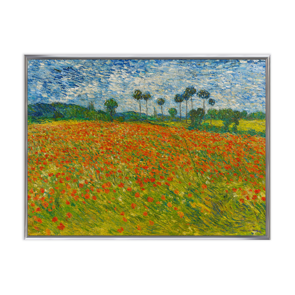 Poster mit Bilderrahmen van Gogh Mohnwiese - verschiedene Formate