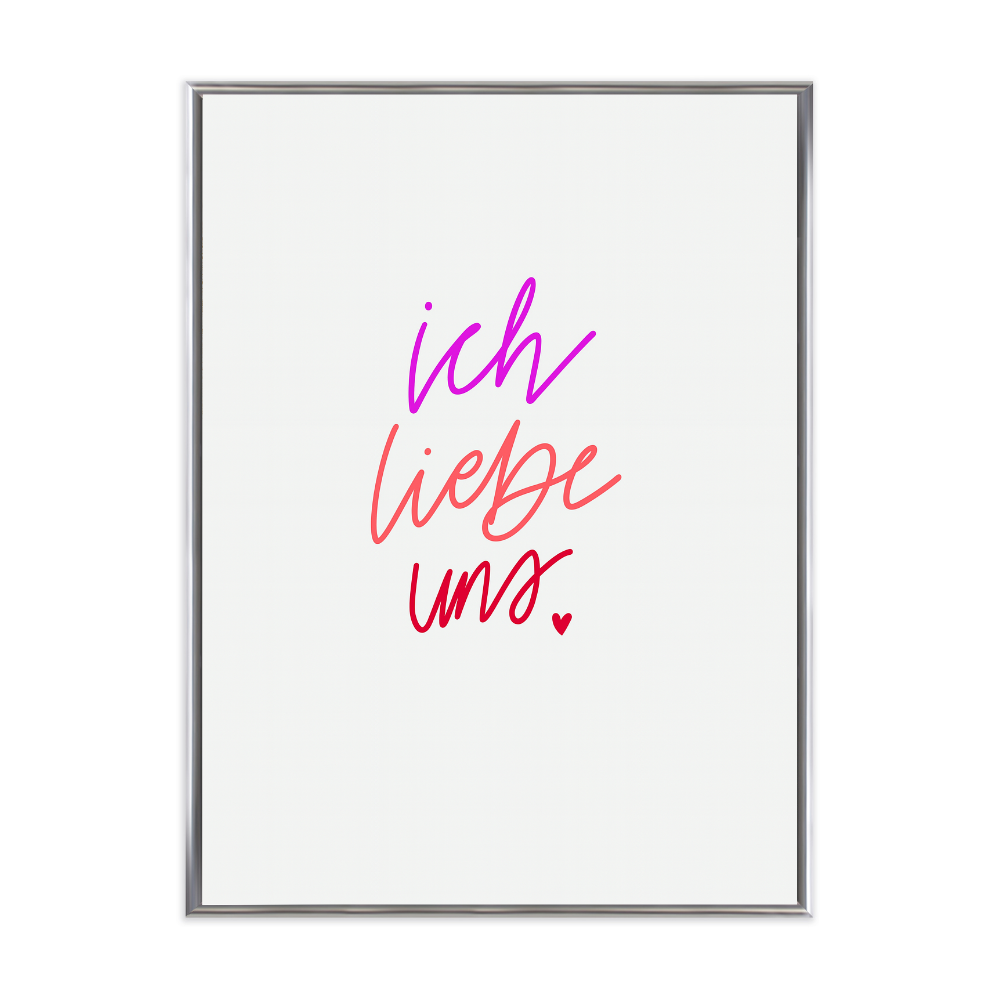 Poster mit Bilderrahmen ich liebe uns - verschiedene Formate