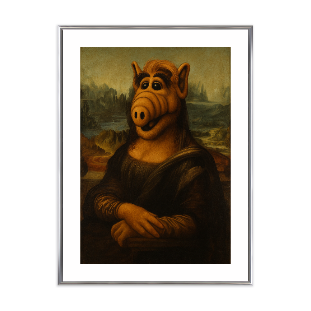 Poster mit Bilderrahmen Mona Lisa Alf - verschiedene Formate