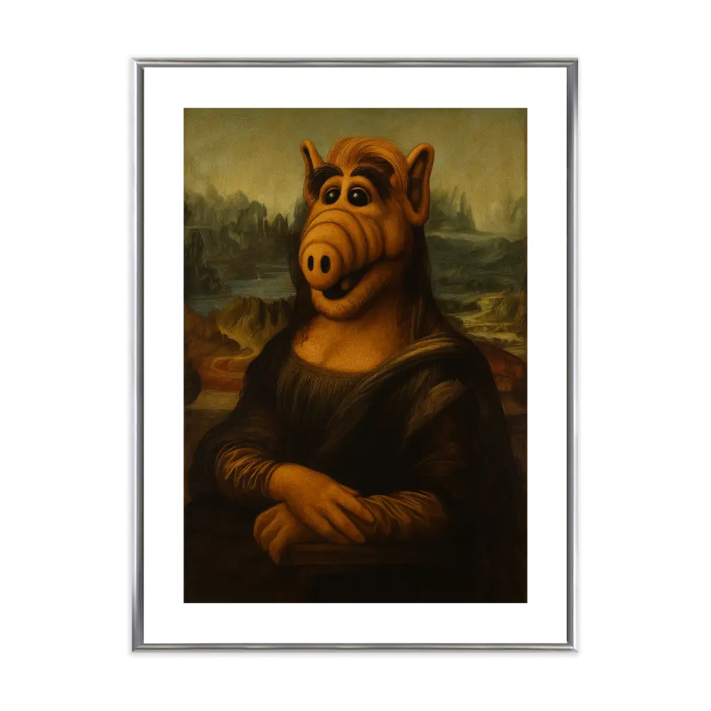 Poster mit Bilderrahmen Mona Lisa Alf - verschiedene Formate Interior Design