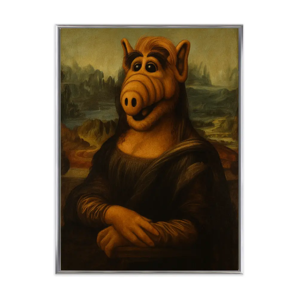 Poster mit Bilderrahmen Mona Lisa Alf - verschiedene Formate Interior Design