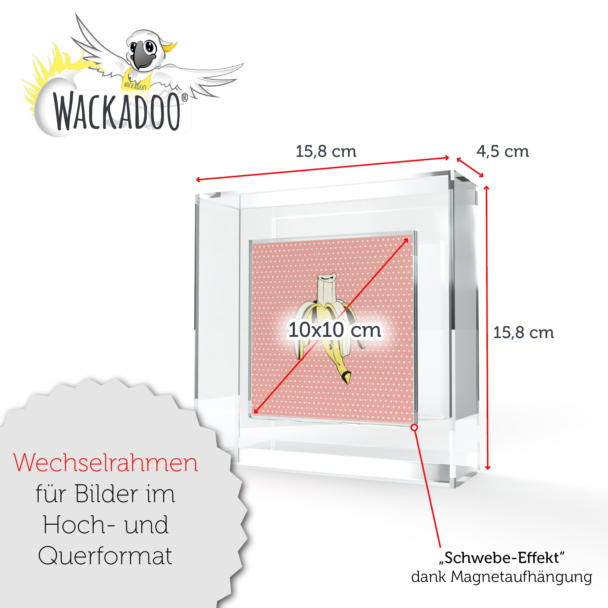 Wackadoo® Design Bilderrahmen aus Acrylglas &quot;pure the set 10.0&quot;