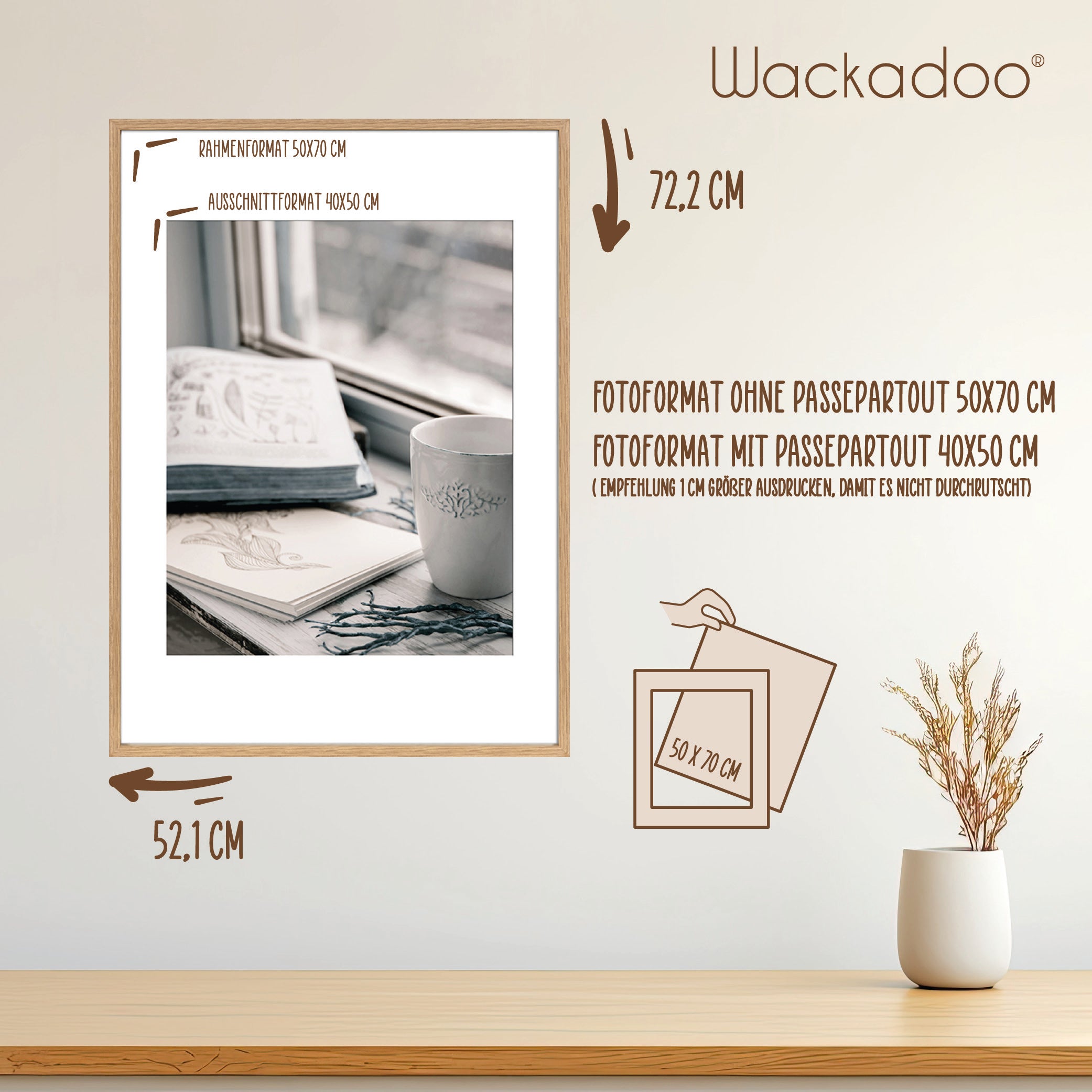Wackadoo Bilderrahmen Set Nordic aus FSC® Holz Eiche Optik