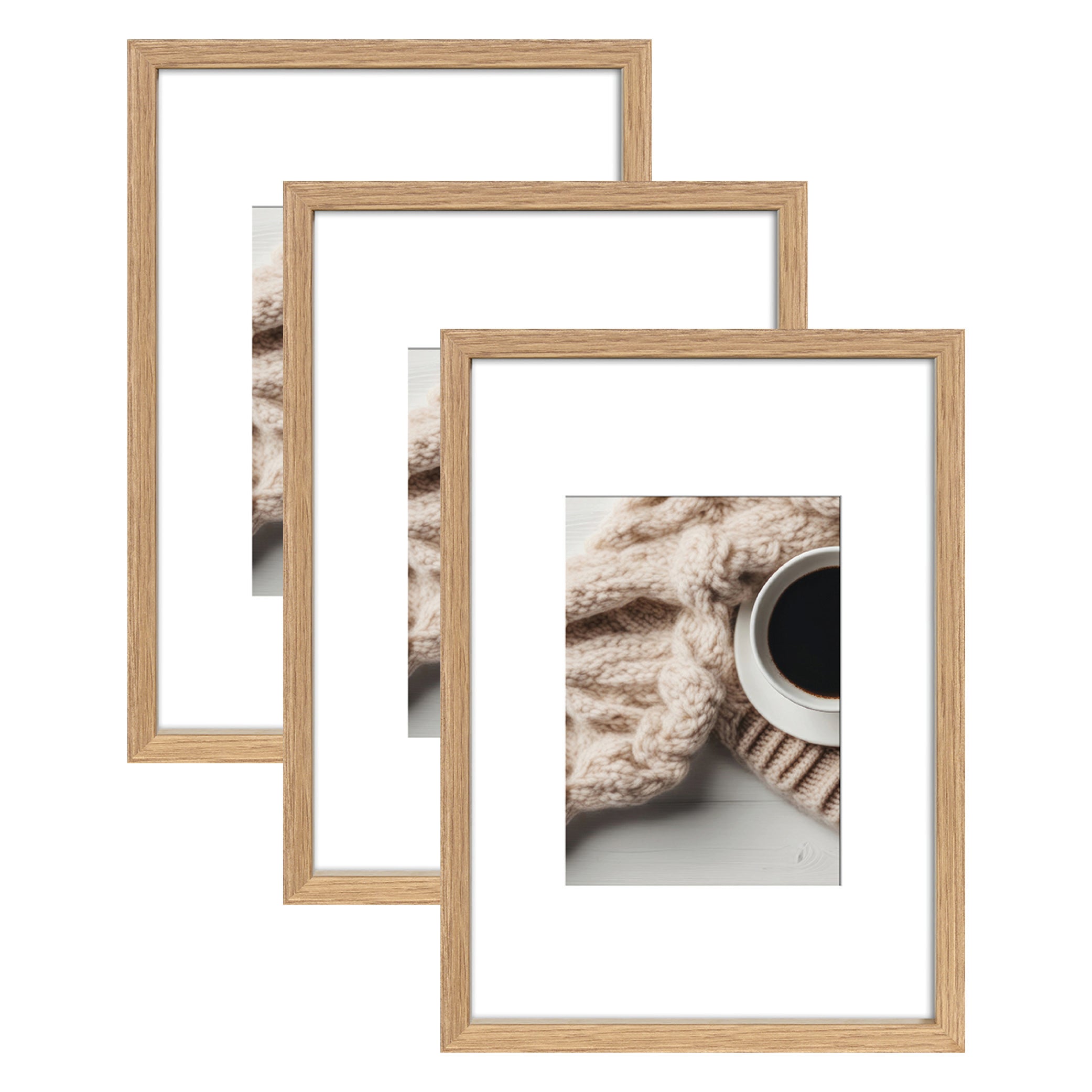 Wackadoo Bilderrahmen Set Nordic aus FSC MDF Holz Eiche Optik