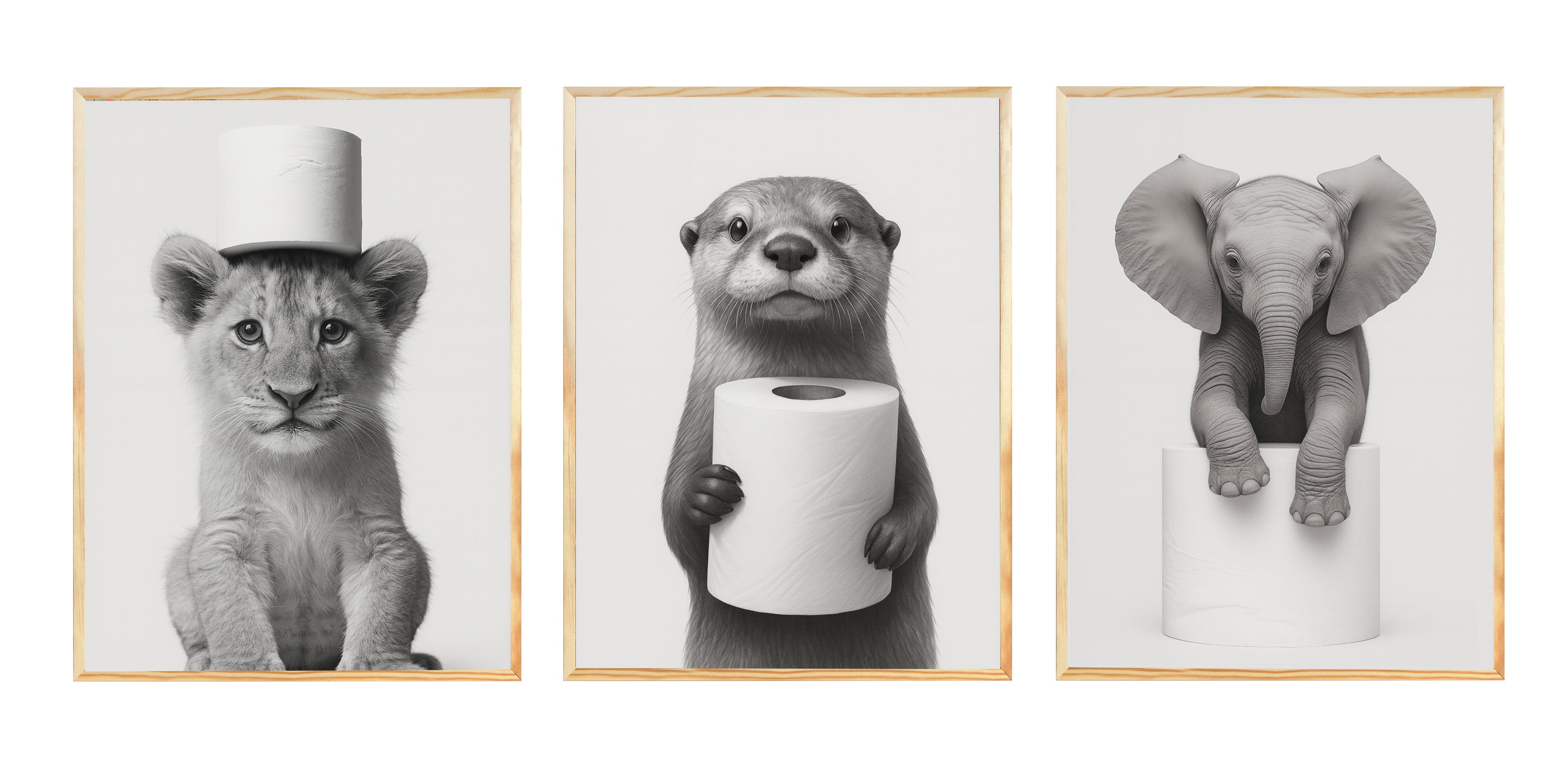 Wackadoo Poster Set Baby Klotiere 3er Set inklusive Bilderrahmen