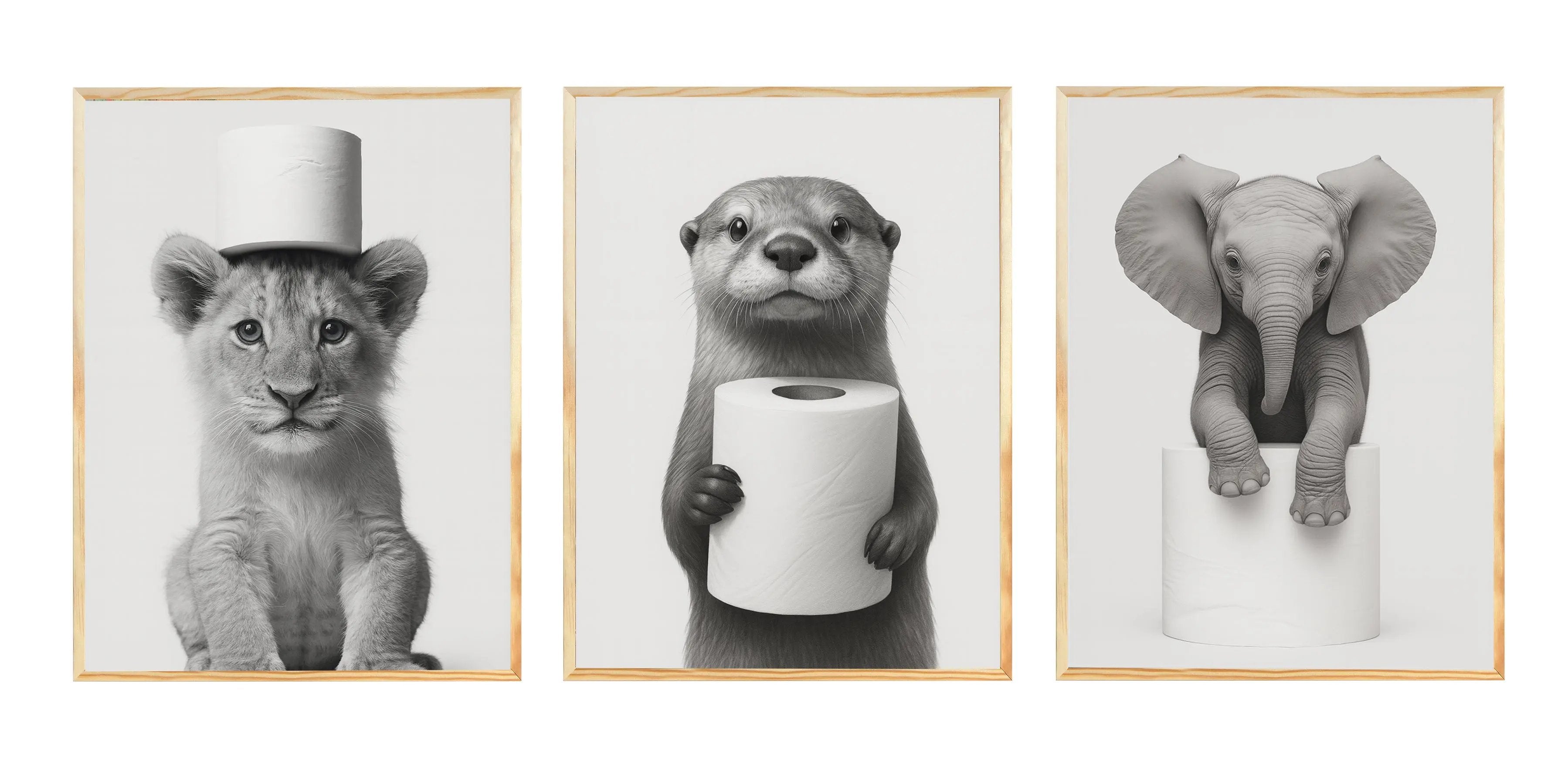 Wackadoo Poster Set Baby Klotiere 3er Set inklusive Bilderrahmen Bilderrahmen Set