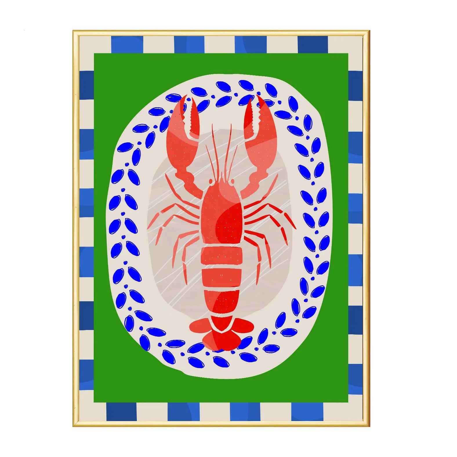 Poster mit Bilderrahmen Hummer - verschiedene Formate Interior Design
