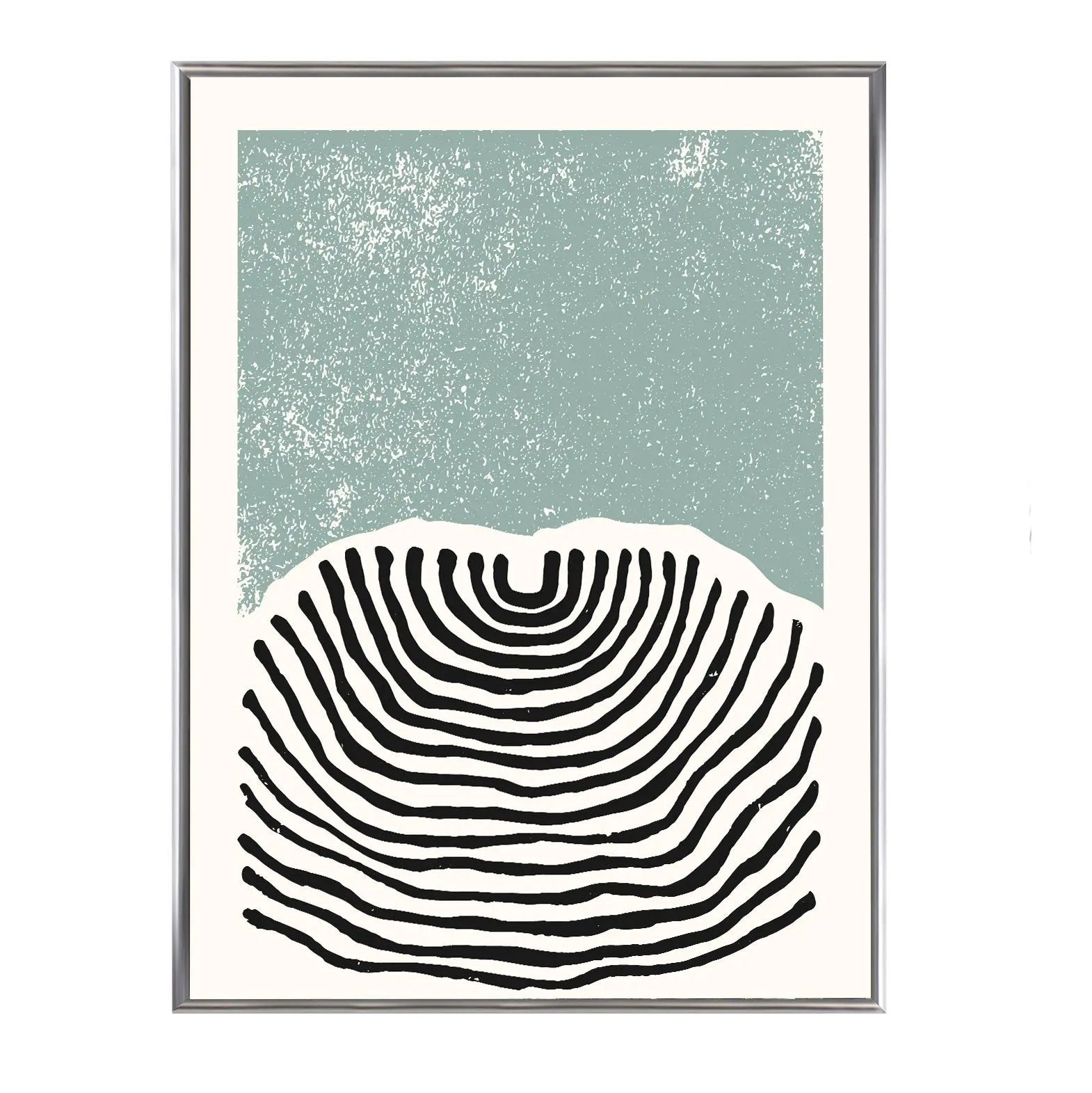 Poster mit Bilderrahmen Abstrakt Blau - inklusive Bilderrahmen Interior Design