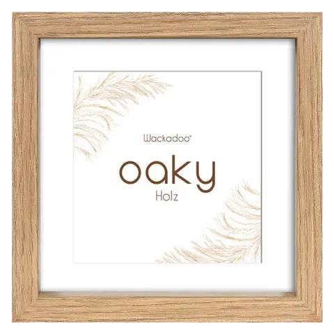 Bilderrahmen OAKY mit Passepartout aus FSC MDF Holz Eiche Optik PORTRAITRAHMEN